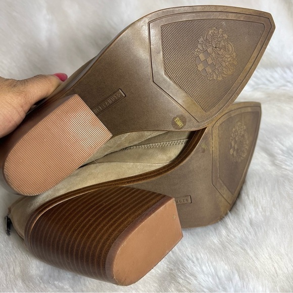 Vince Camuto beige boots suede leather booties coastal cowgirl country festival - Picture 7 of 10